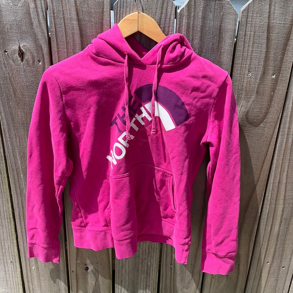 The North Face Logo Hot Pink Hoodie Sz M